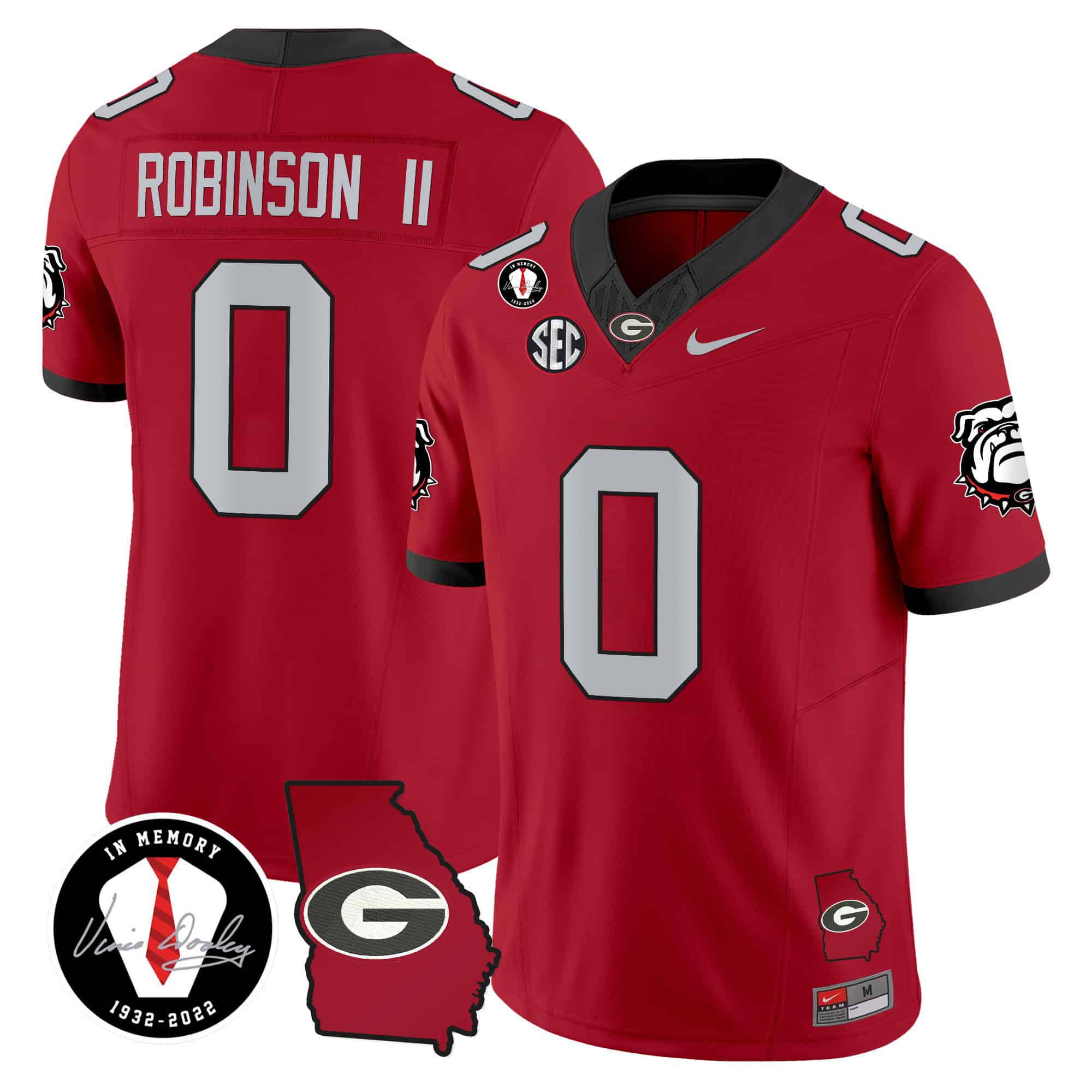 Men Georgia Bulldogs #0 Robinson ii Red 2024 Nike Vapor NCAA Jersey->indianapolis colts->NFL Jersey
